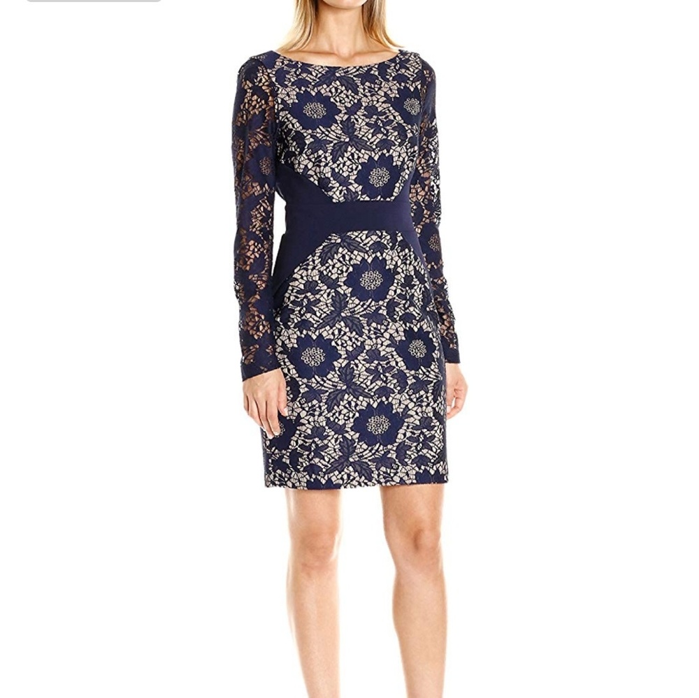 Jessica Simpson Lace Overlay Sheath Dress